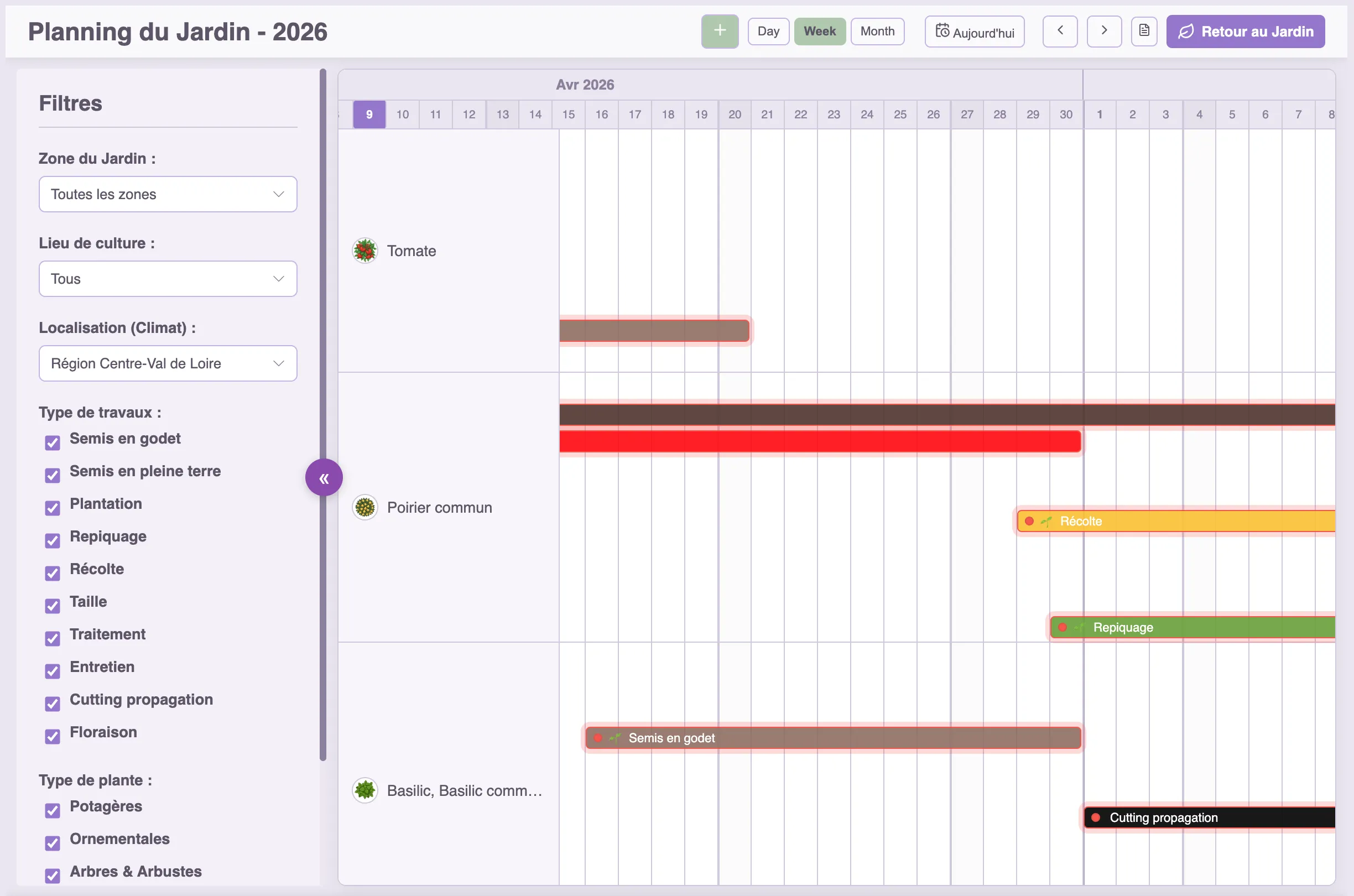 Calendrier de jardinage intelligent : Votre coach personnalisé au fil des saisons